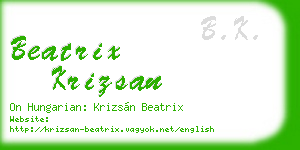 beatrix krizsan business card